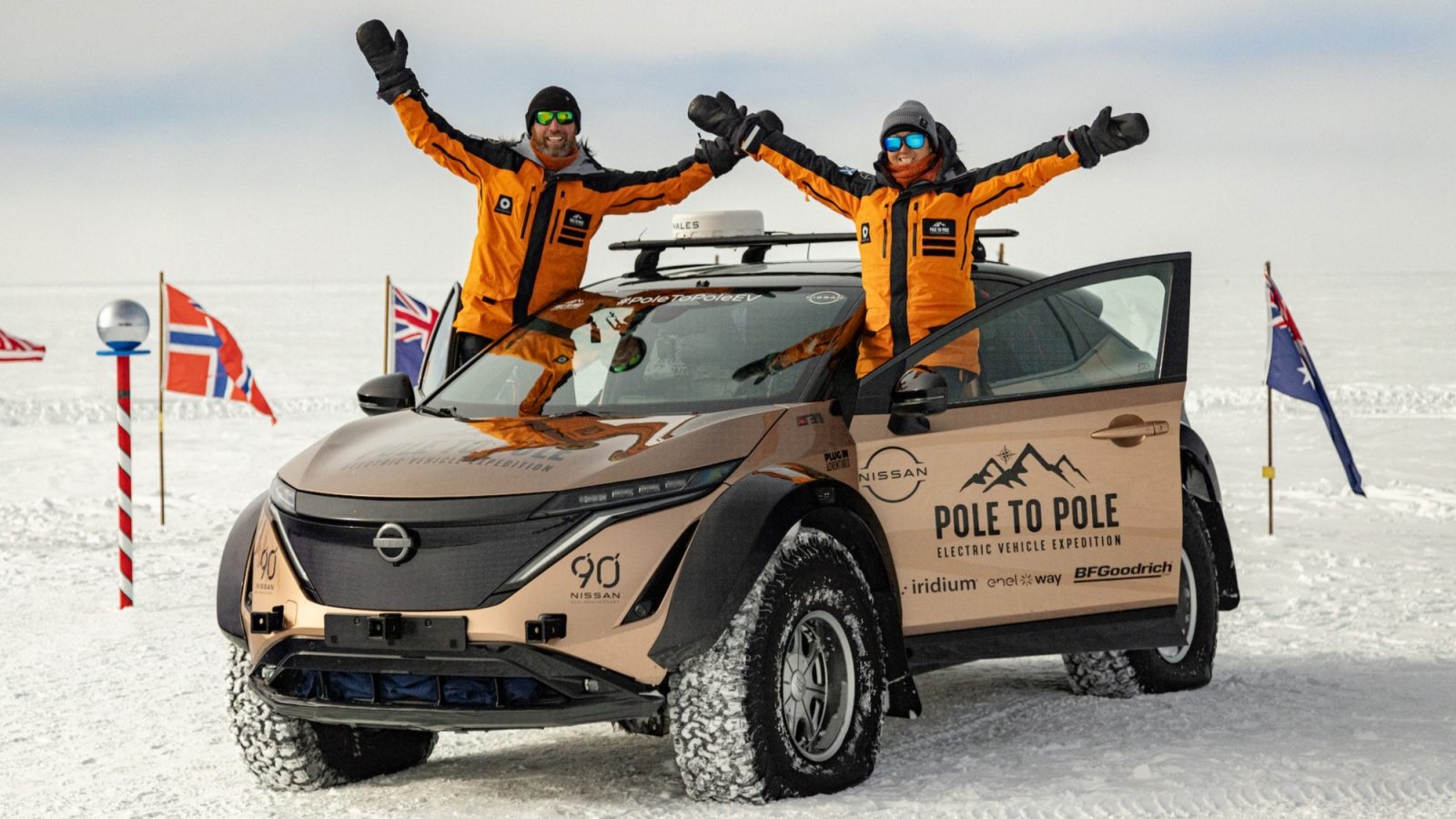 Electric Nissan Ariya drives over 30,000 km from the North Pole to the South Pole