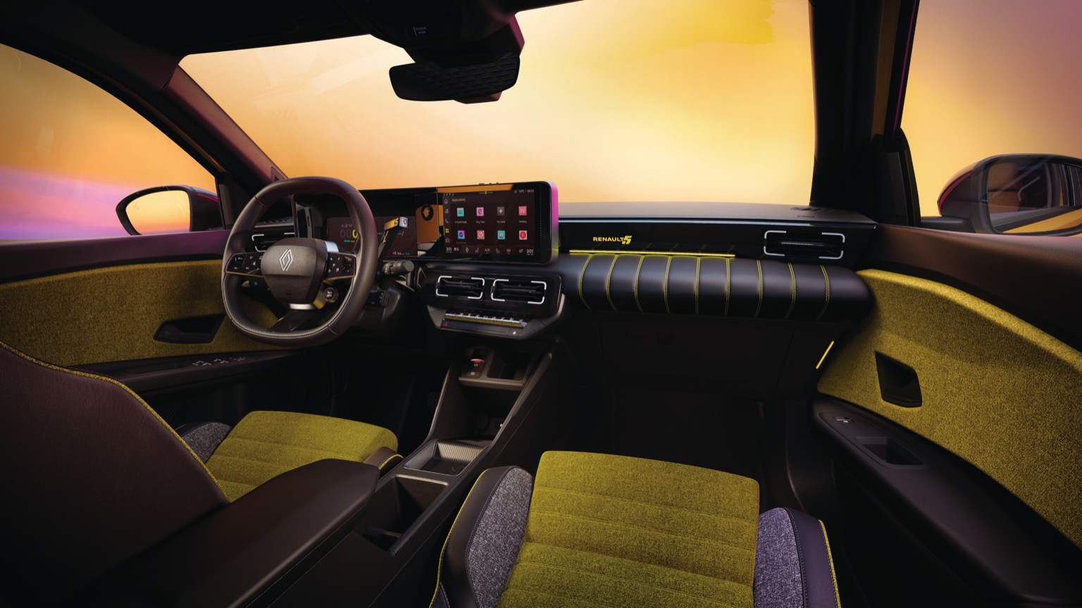 Renault 5 etech yellow interior