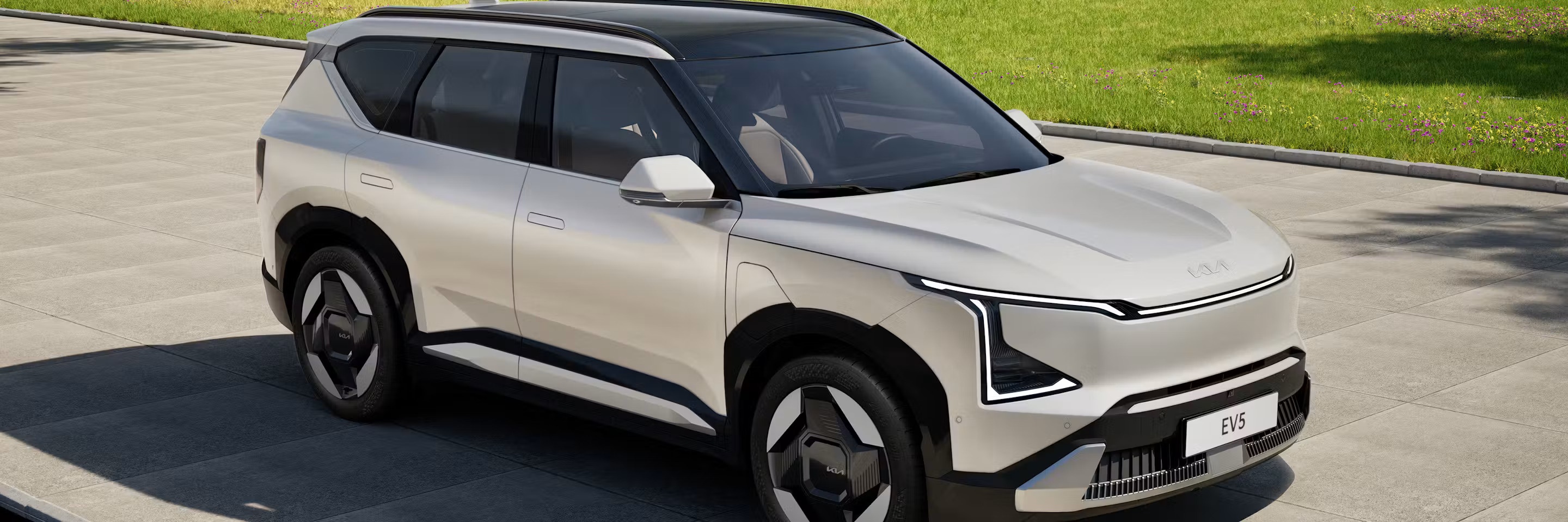 kia ev5 electric car in sliver