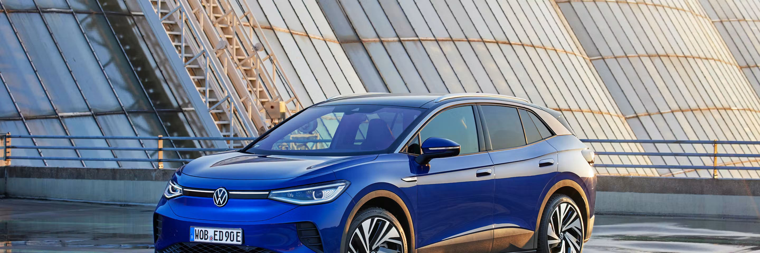 Volkswagen ID.4 electric car in blue