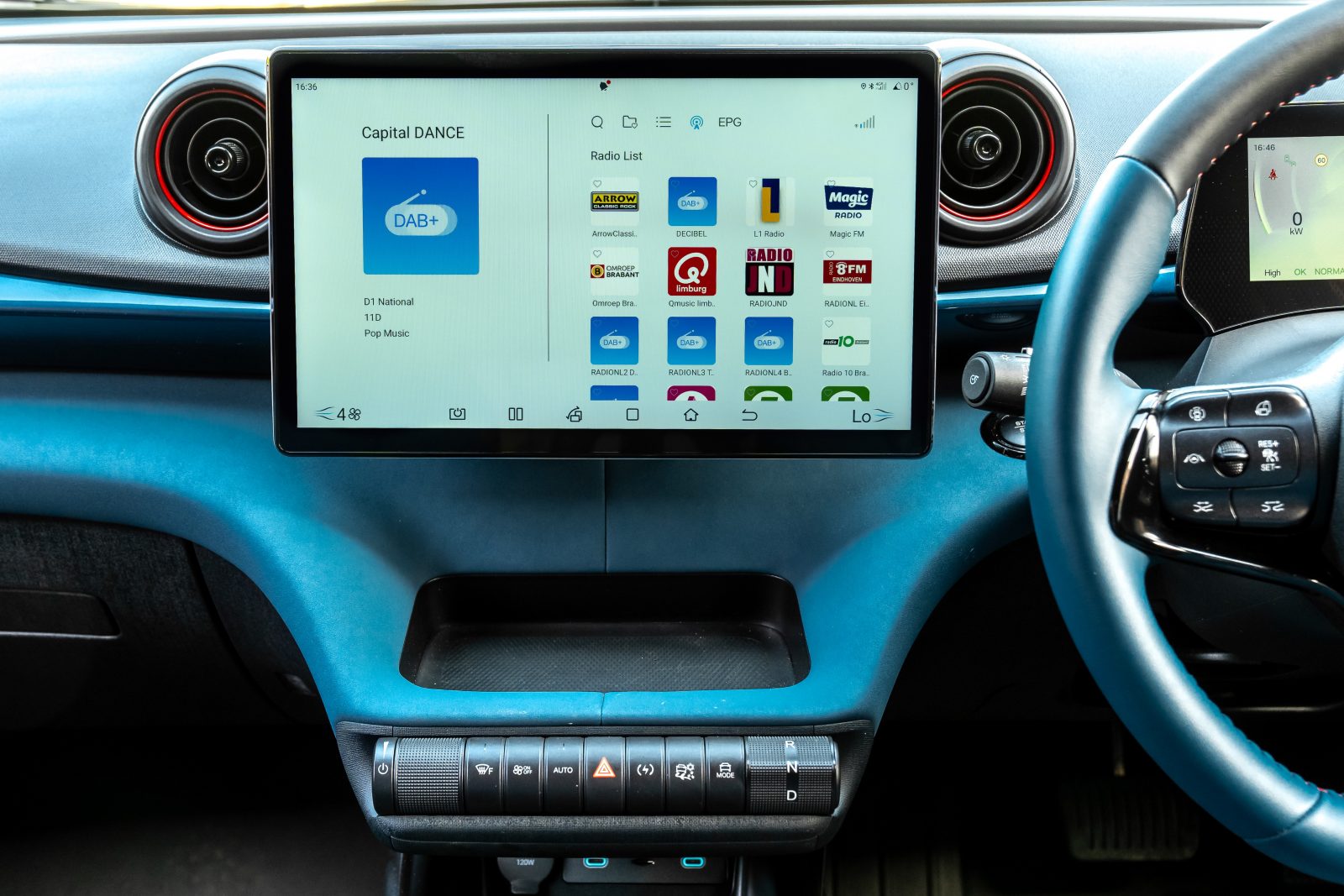byd dolphin interior dashboard and media panel