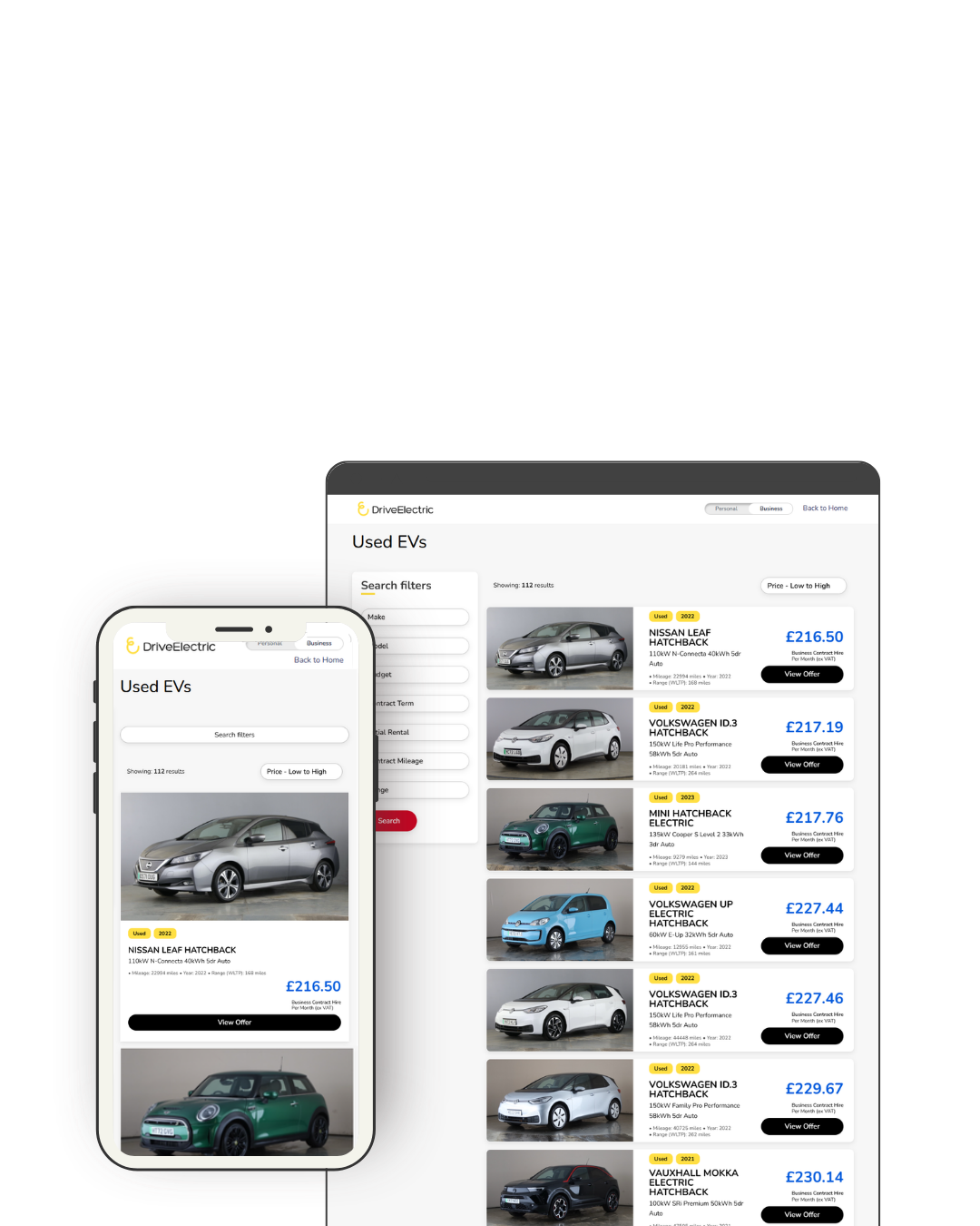 Used electric cars now available to lease from DriveElectric
