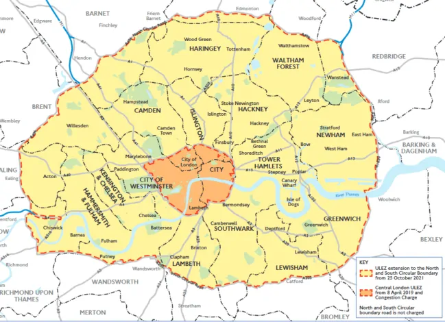London ULEZ enlarged area 2021